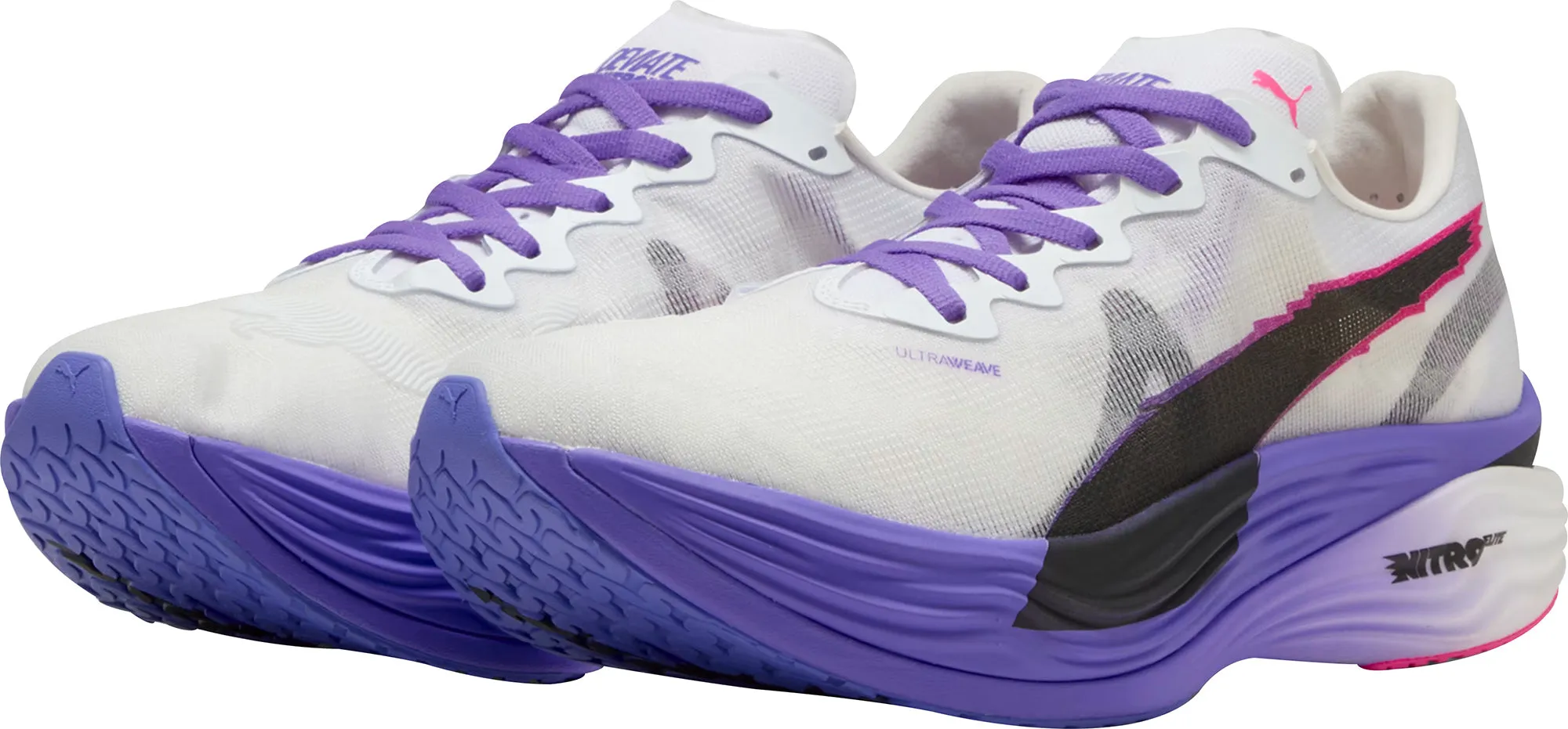 Flexible Midsole Shank Torsion Plate Puma Deviate Nitro Elite 3 Mens Running Shoes - White