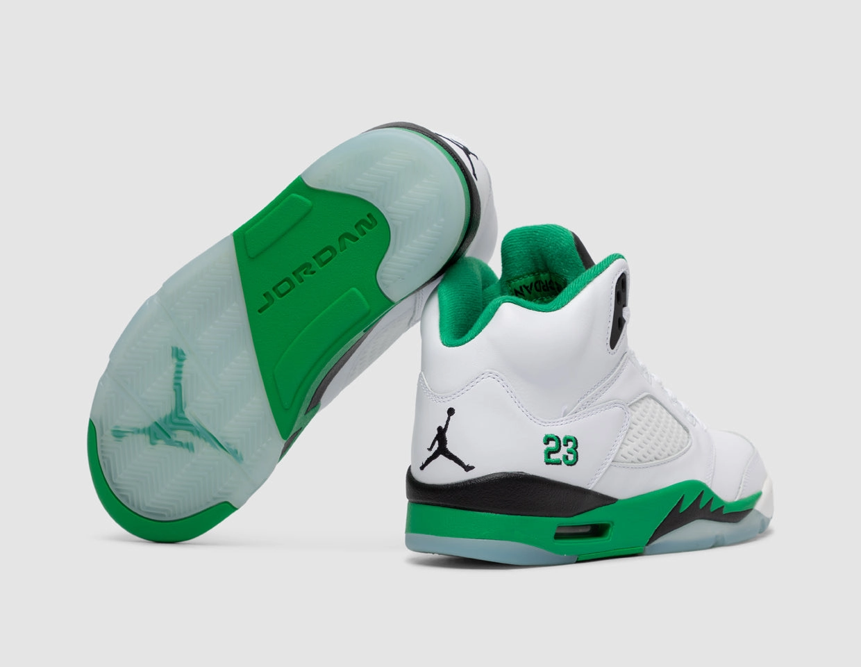 Jordan Women's 5 Retro White / Lucky Green - Black Stability Arch