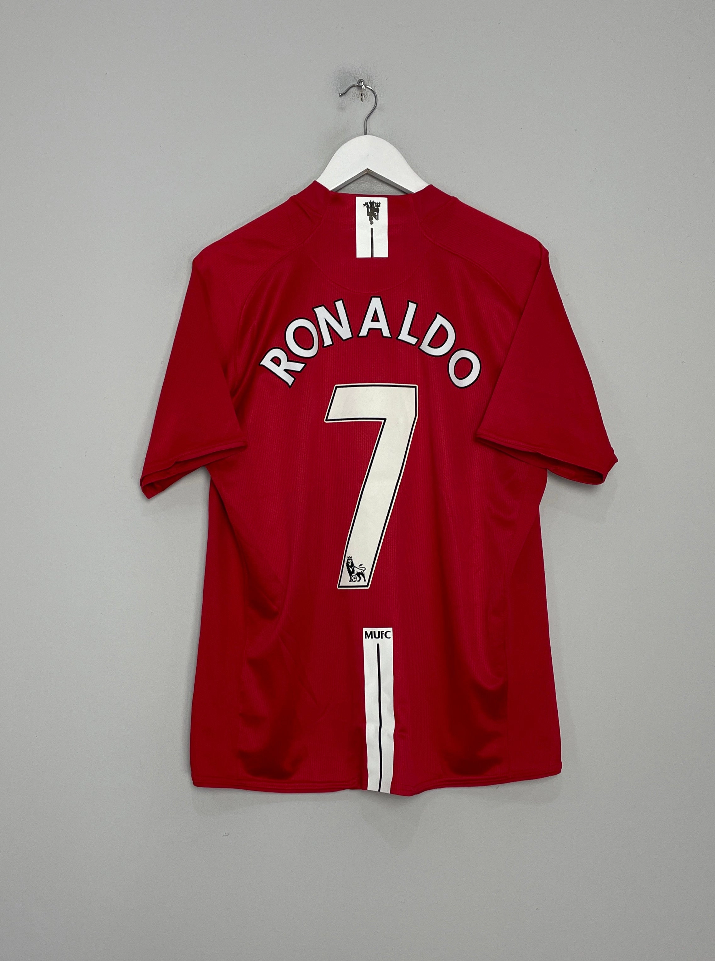 2007/09 MANCHESTER UNITED RONALDO #7 HOME SHIRT (L) NIKE Tight Motion Agile Fit