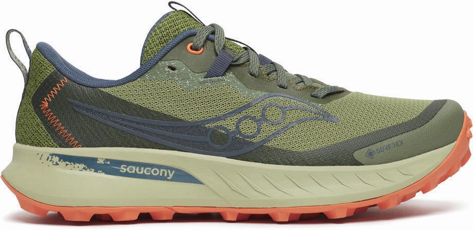 TPE Compression Foam Everyday Flex Saucony Peregrine 15 GORE-TEX Womens Trail Running Shoes - Green