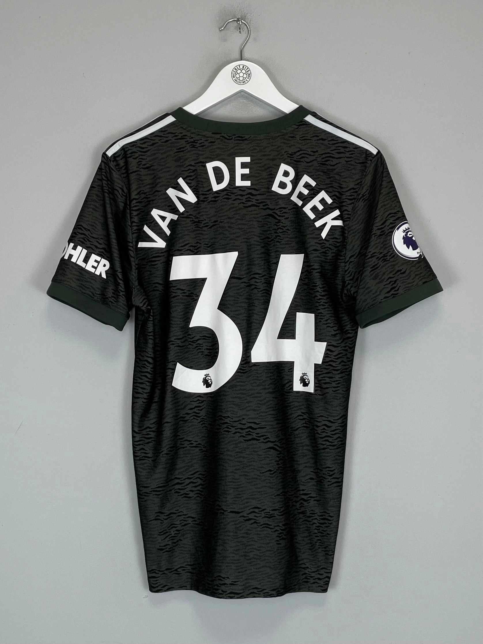 2020/21 MANCHESTER UNITED VAN DE BEEK #34 AWAY SHIRT (M) ADIDAS High Visibility Details Streamlined Fit