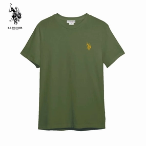 Cool Layering Perfectly Fit US POLO ASSN GREEN MEN ROUND NECK T SHIRT