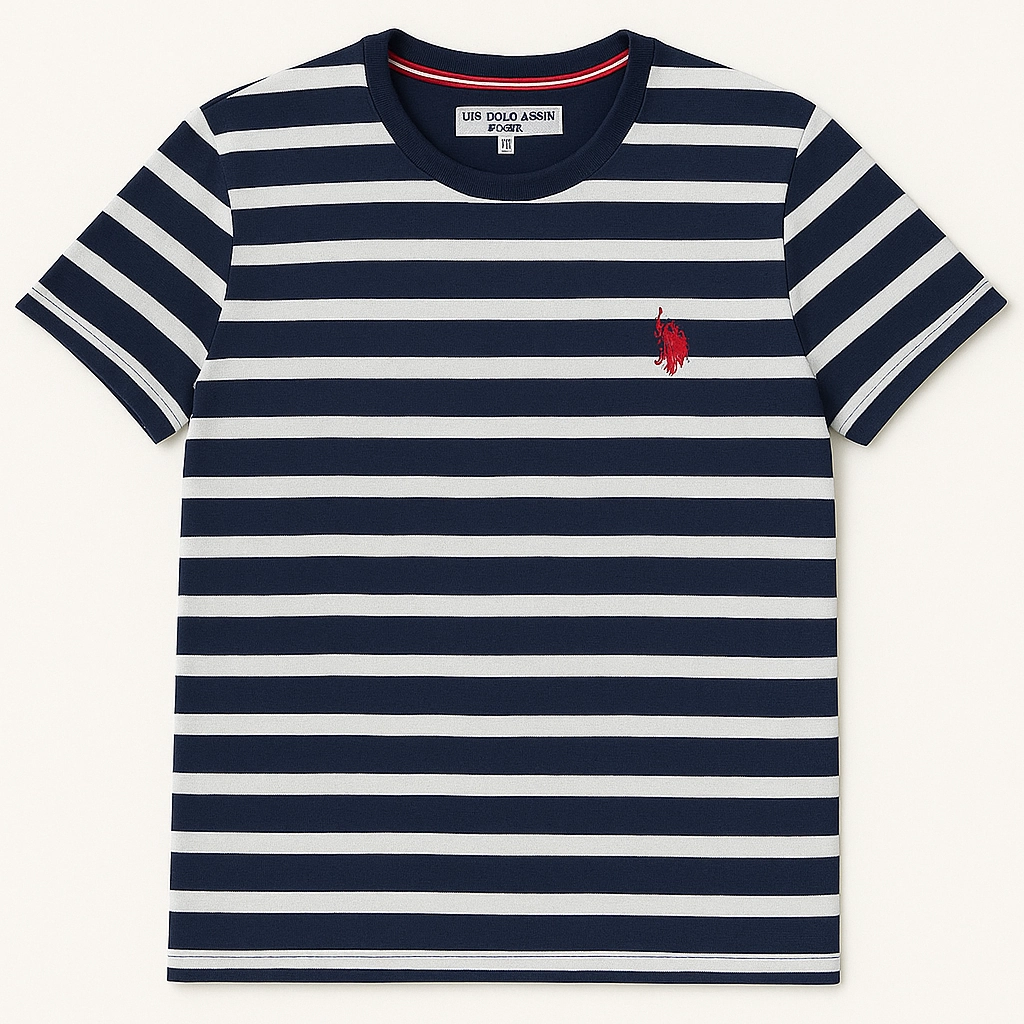 Layer-Friendly Antibacterial Treatment USPA ASSN MEN STRIPE T SHIRT