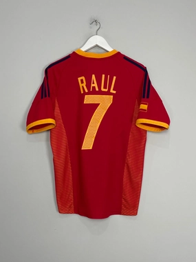 2002/04 SPAIN RAUL #7 HOME SHIRT (S) ADIDAS Raglan sleeves Double Stitched Edging