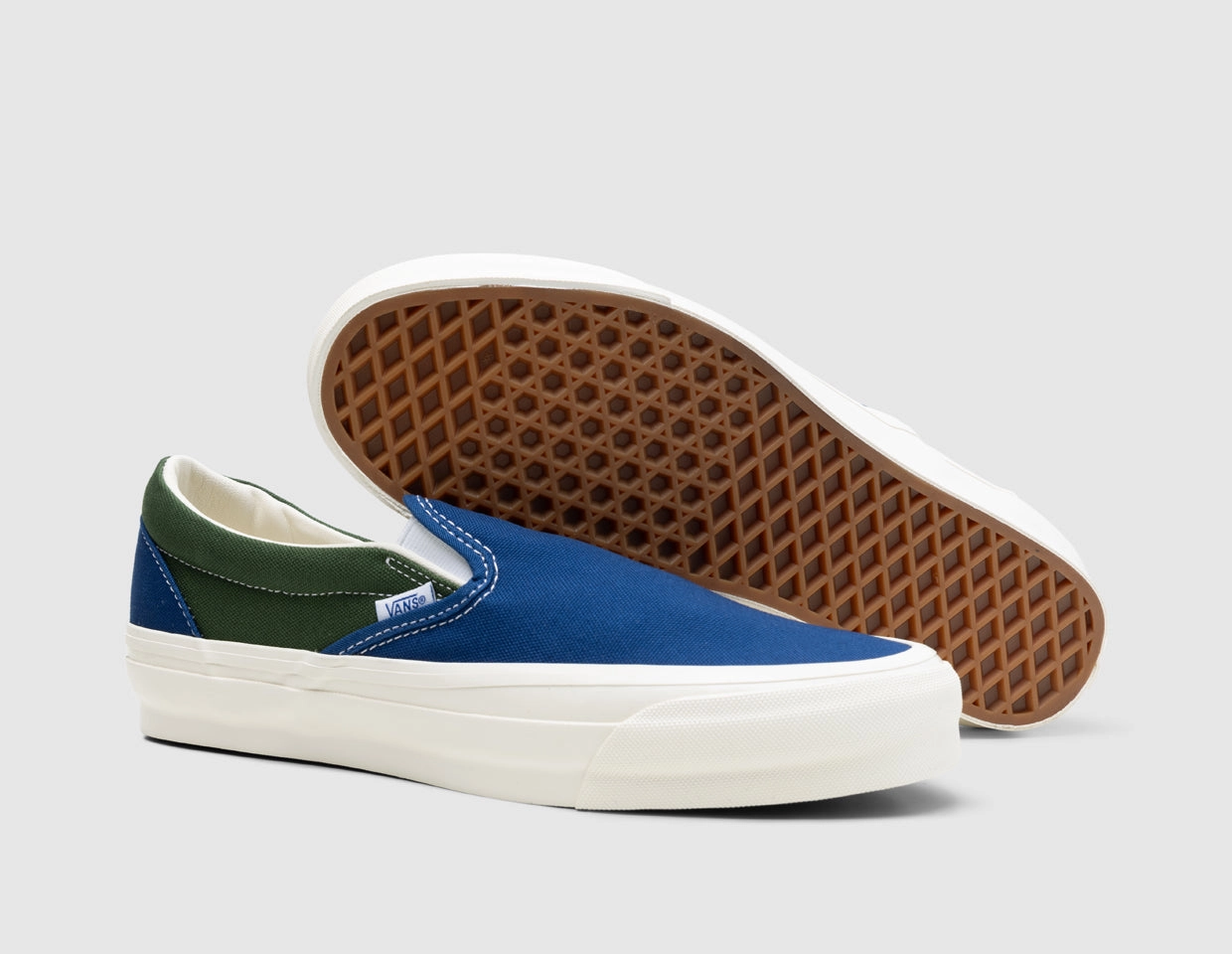 Ventilated Upper Stability Control Frame Vans Slip-On Reissue 98 LX BMX Blue / Green