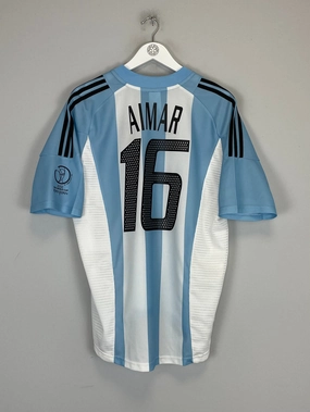 Comfort Optimized Lining Drop Shoulder Fit 2002/04 ARGENTINA AIMAR #16 HOME SHIRT (L) ADIDAS