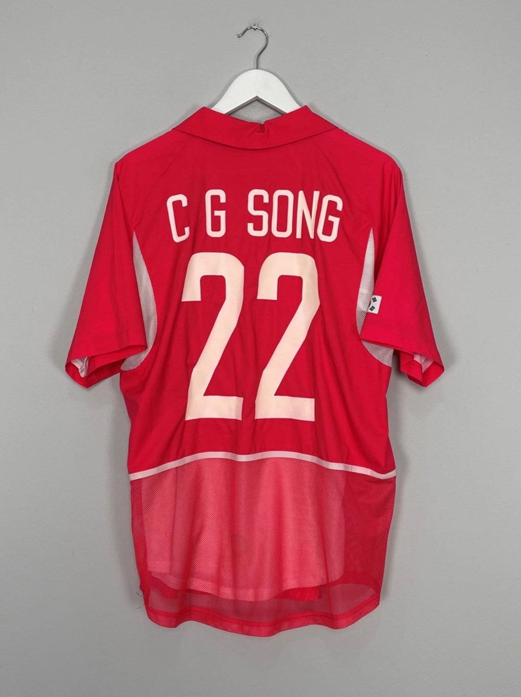 Flexible Cuff Design 2002/04 SOUTH KOREA C G SONG #22 *PLAYER ISSUE* HOME SHIRT (L) NIKE