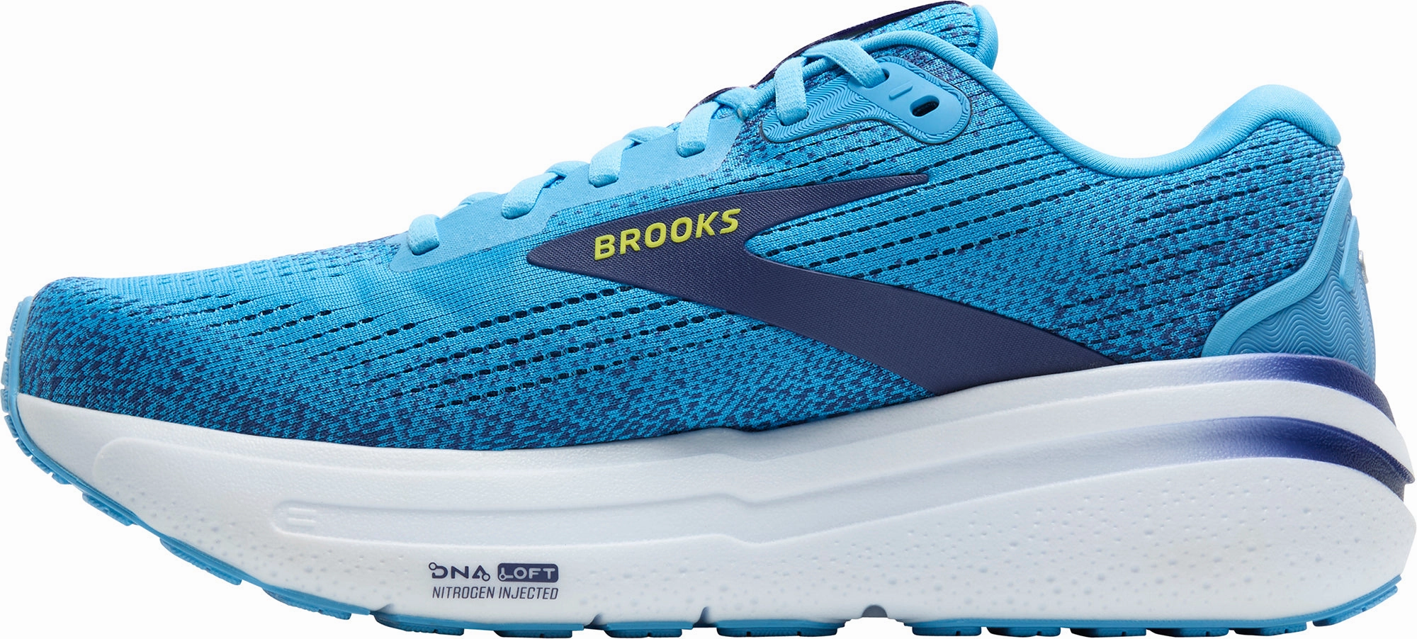 Brooks Ghost Max 2 Mens Running Shoes - Blue Breathable Perforated Panels Flexible Arch Support