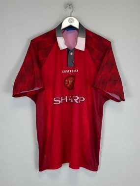 1996/98 MANCHESTER UNITED HOME SHIRT (XL) UMBRO Quick Recovery Fabric Zero Slip Inner Layer