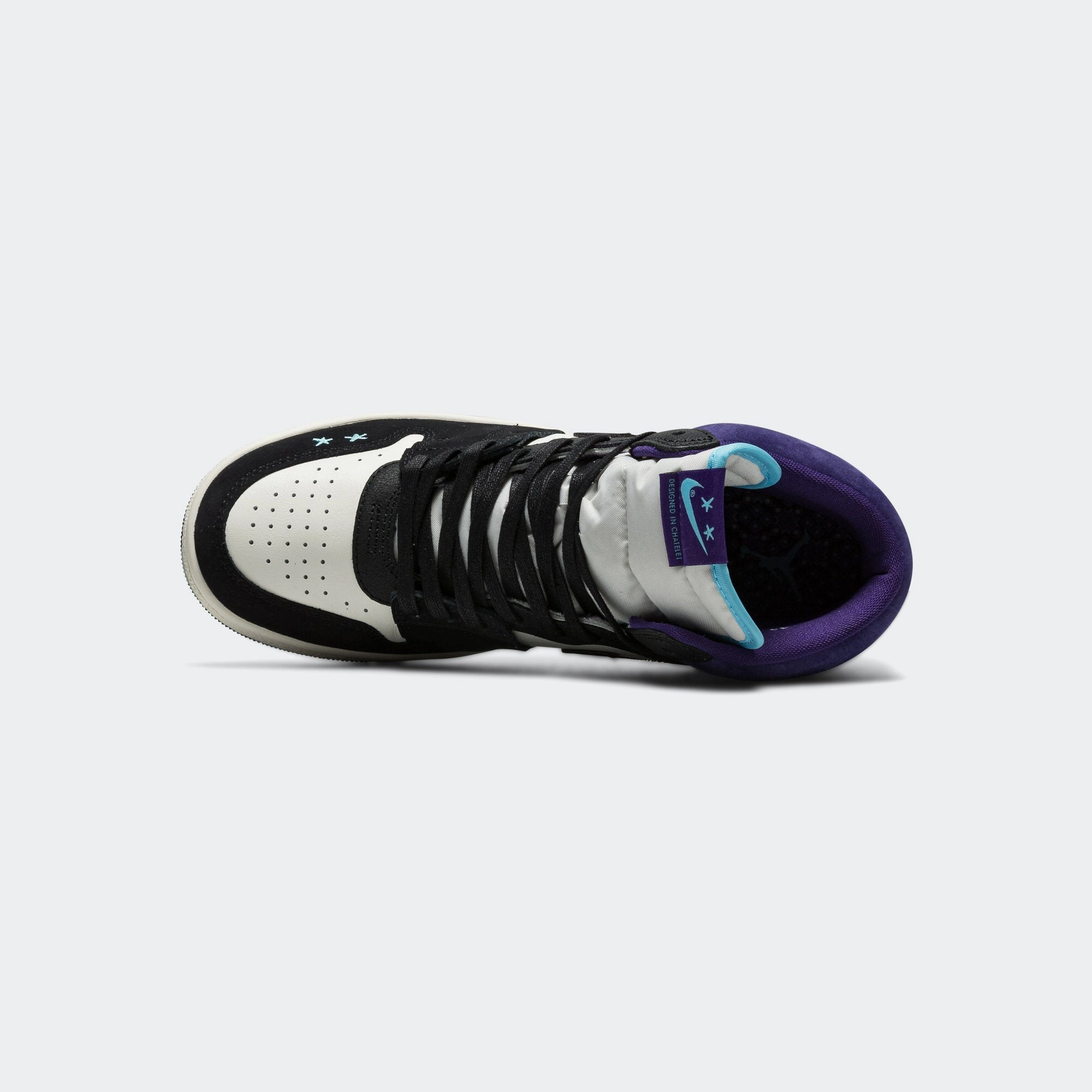 Non Marking Outsole Stylish Support Womens Air Ship PE SP x Opium - Sail/Blue Chill-Black-Court Purple