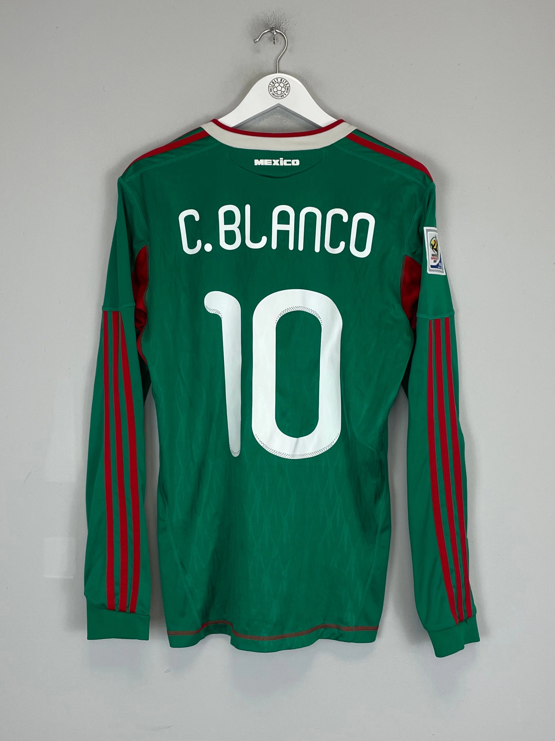Smart Comfort Cool Look 2010 MEXICO C.BLANCO #10 L/S HOME SHIRT (M) ADIDAS