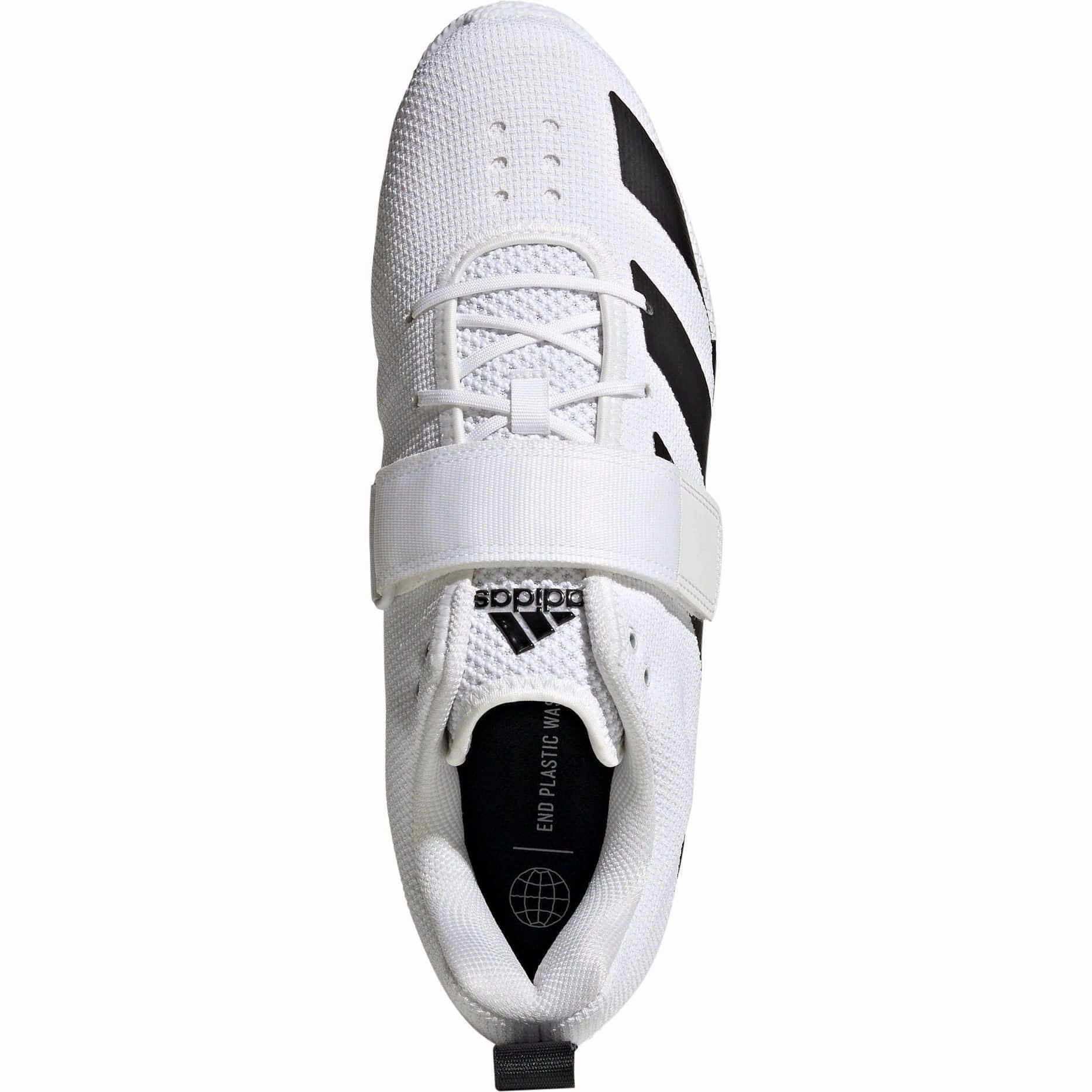 adidas Adipower 2 Weightlifting Shoes - White Blown Rubber Traction Stitched Toe Box