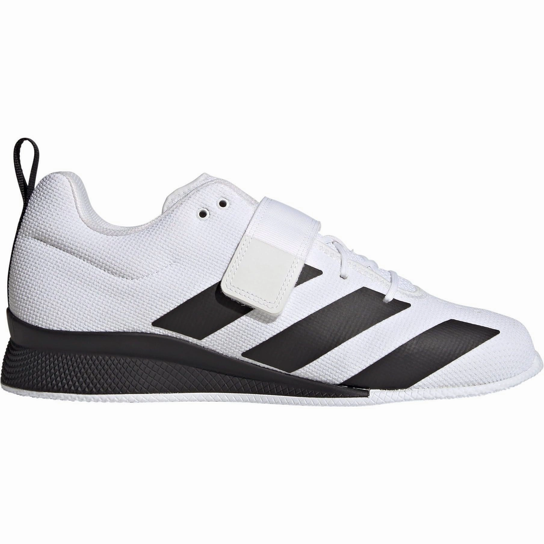 adidas Adipower 2 Weightlifting Shoes - White Sustainable Manufacturing Hydrophobic Fabric Treatment