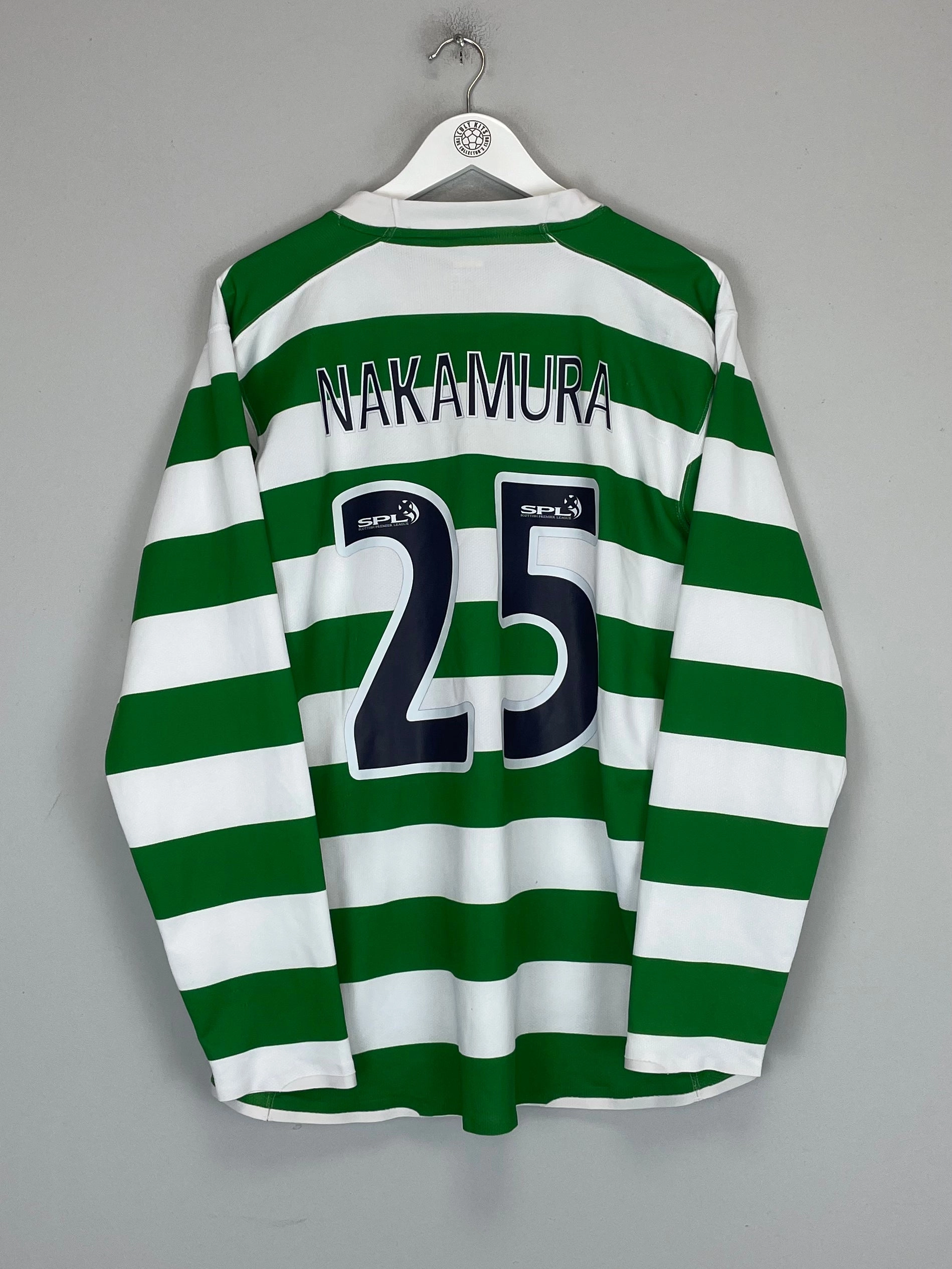 2007/08 CELTIC NAKAMURA #25 L/S HOME SHIRT (XL) NIKE Drop Tail Hem Comfort Driven