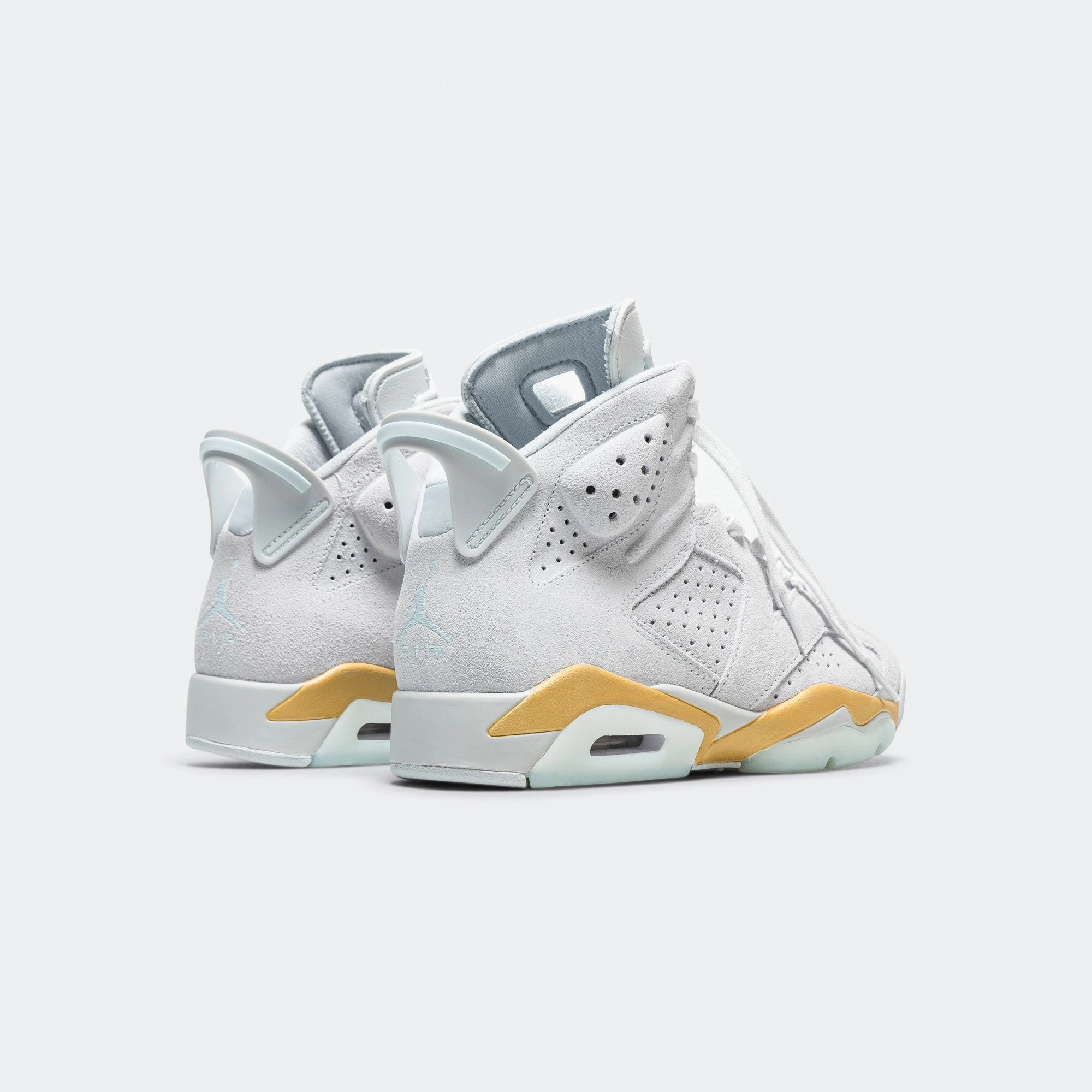 Womens Air Jordan 6 Retro - Pure Platinum/Glacier Blue-Metallic Gold Anti Static Materials
