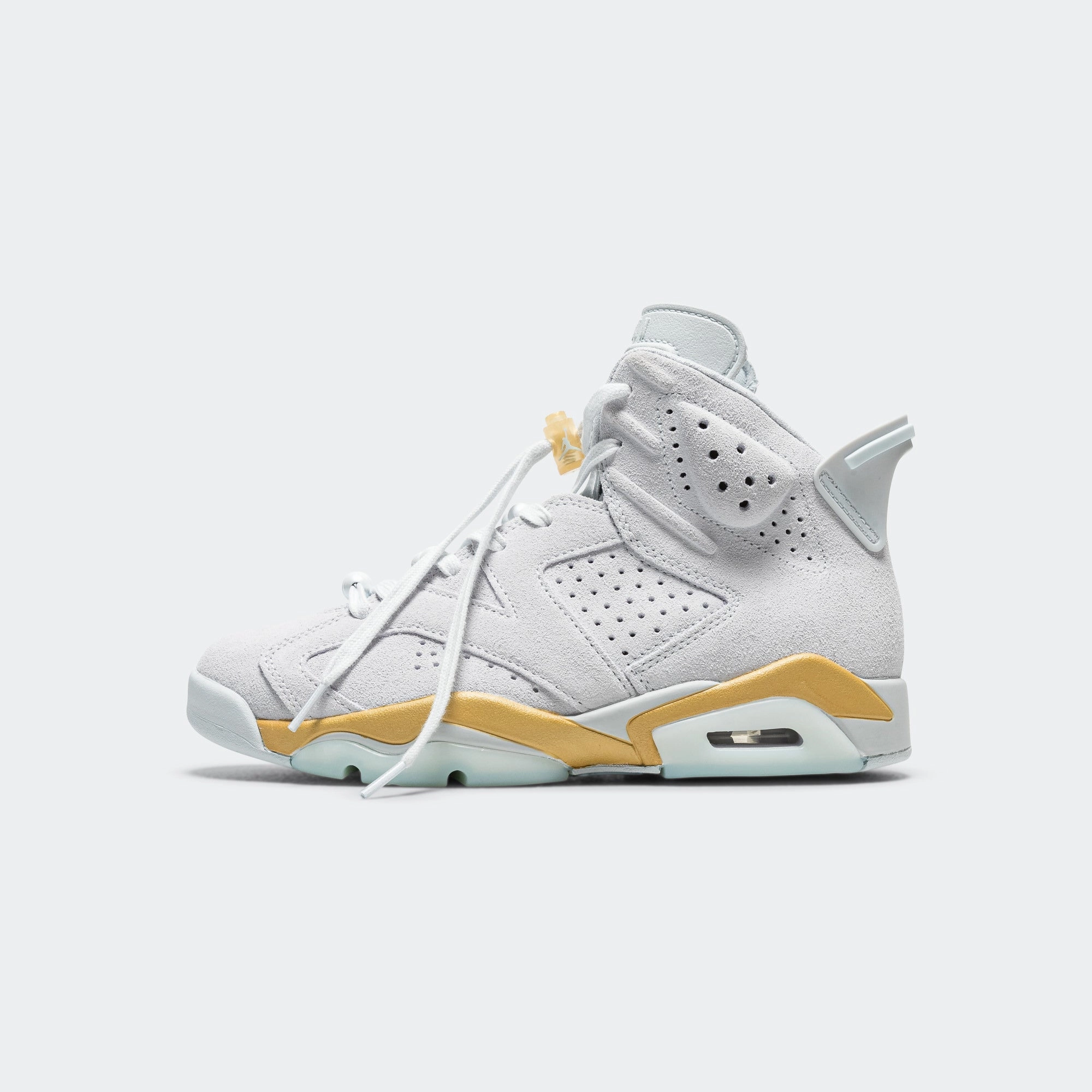 Sport Mode Womens Air Jordan 6 Retro - Pure Platinum/Glacier Blue-Metallic Gold