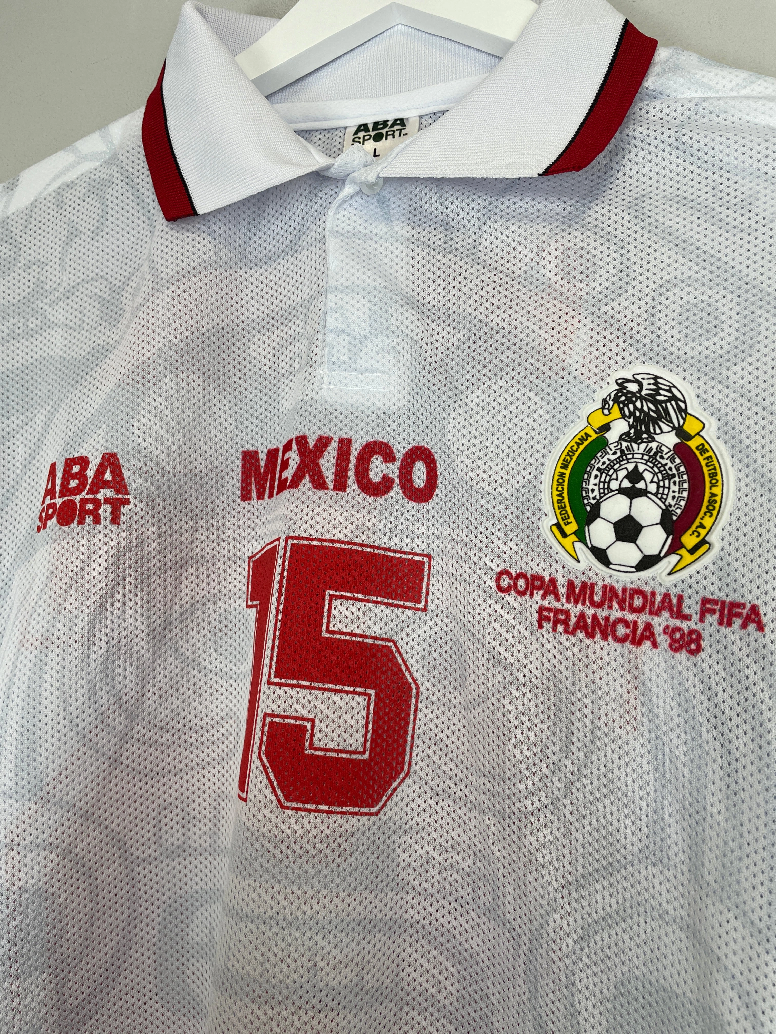 Eco Friendly Dye Process 1998 Mexico Hernandez #15 *Reissue* World Cup Edition Away (Multiple) ABA Sport