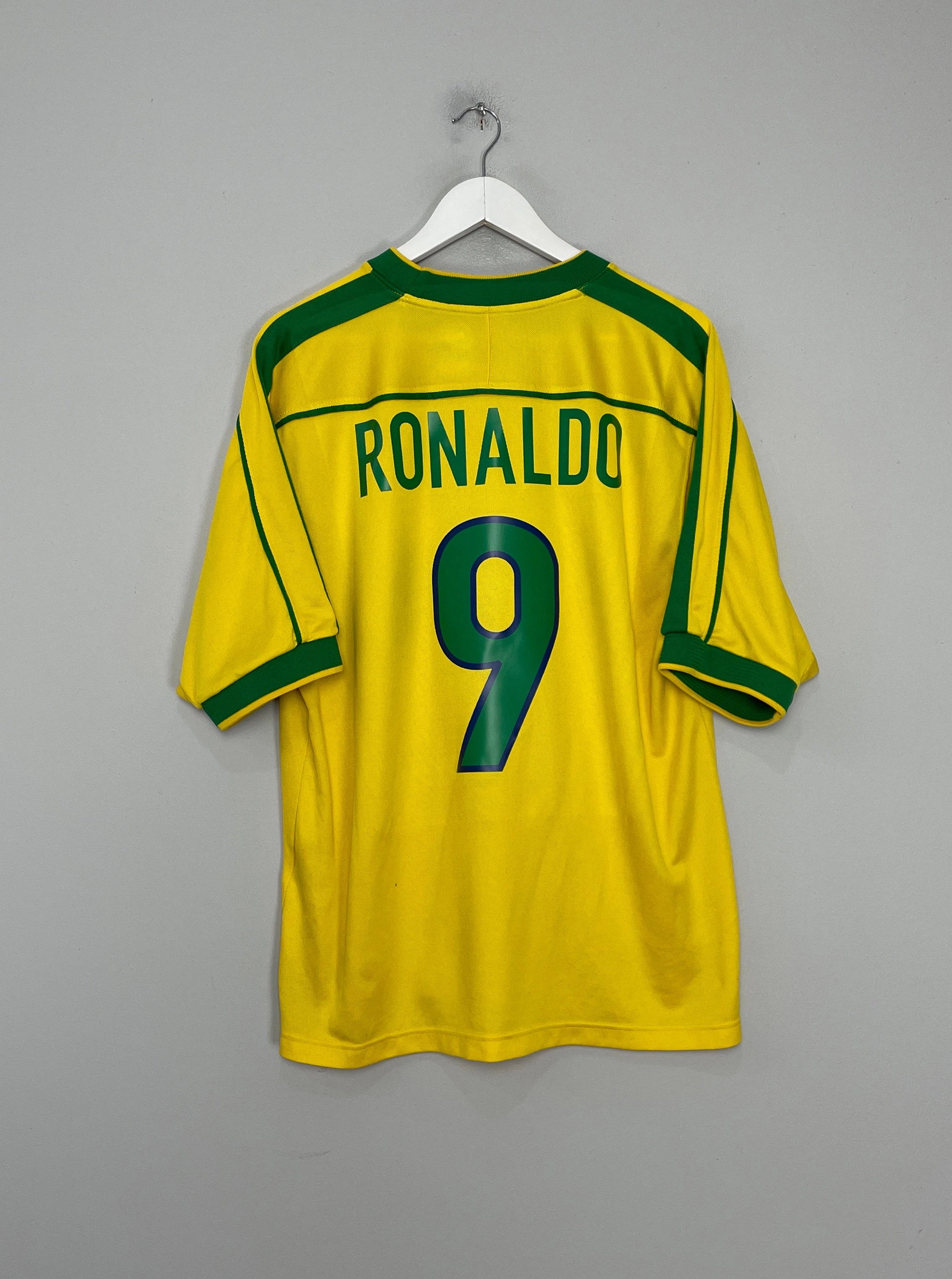 Game Ready Thermal regulation 1998/00 BRAZIL RONALDO #9 HOME SHIRT (L) NIKE