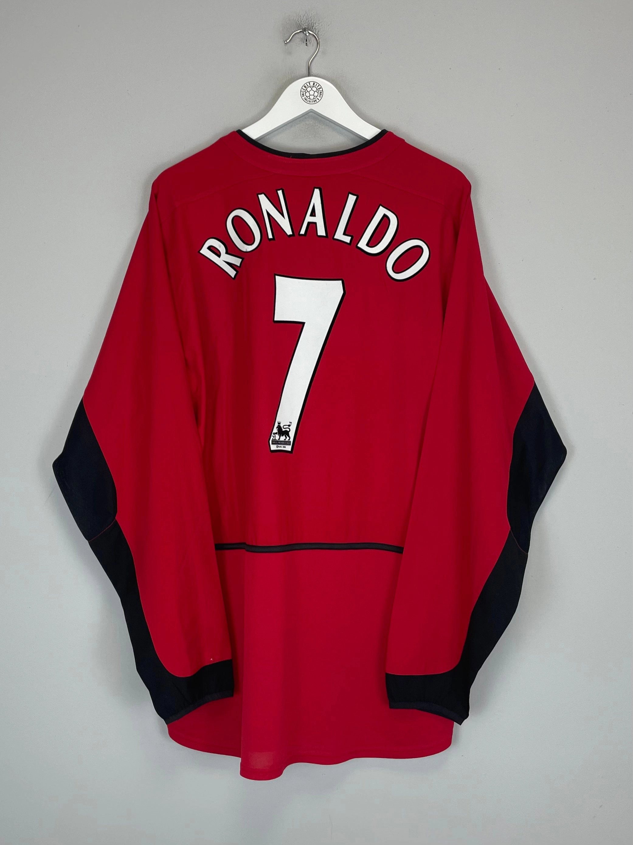 Fast Response 2002/04 MANCHESTER UNITED RONALDO #7 L/S HOME SHIRT (XXL) NIKE