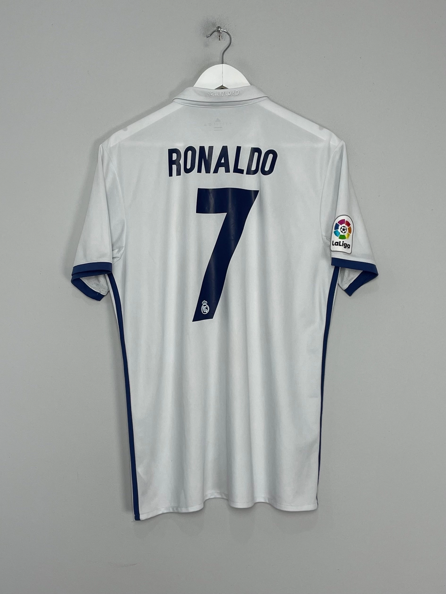 2016/17 REAL MADRID RONALDO #7 HOME SHIRT (L) ADIDAS Flexible Yoke Design