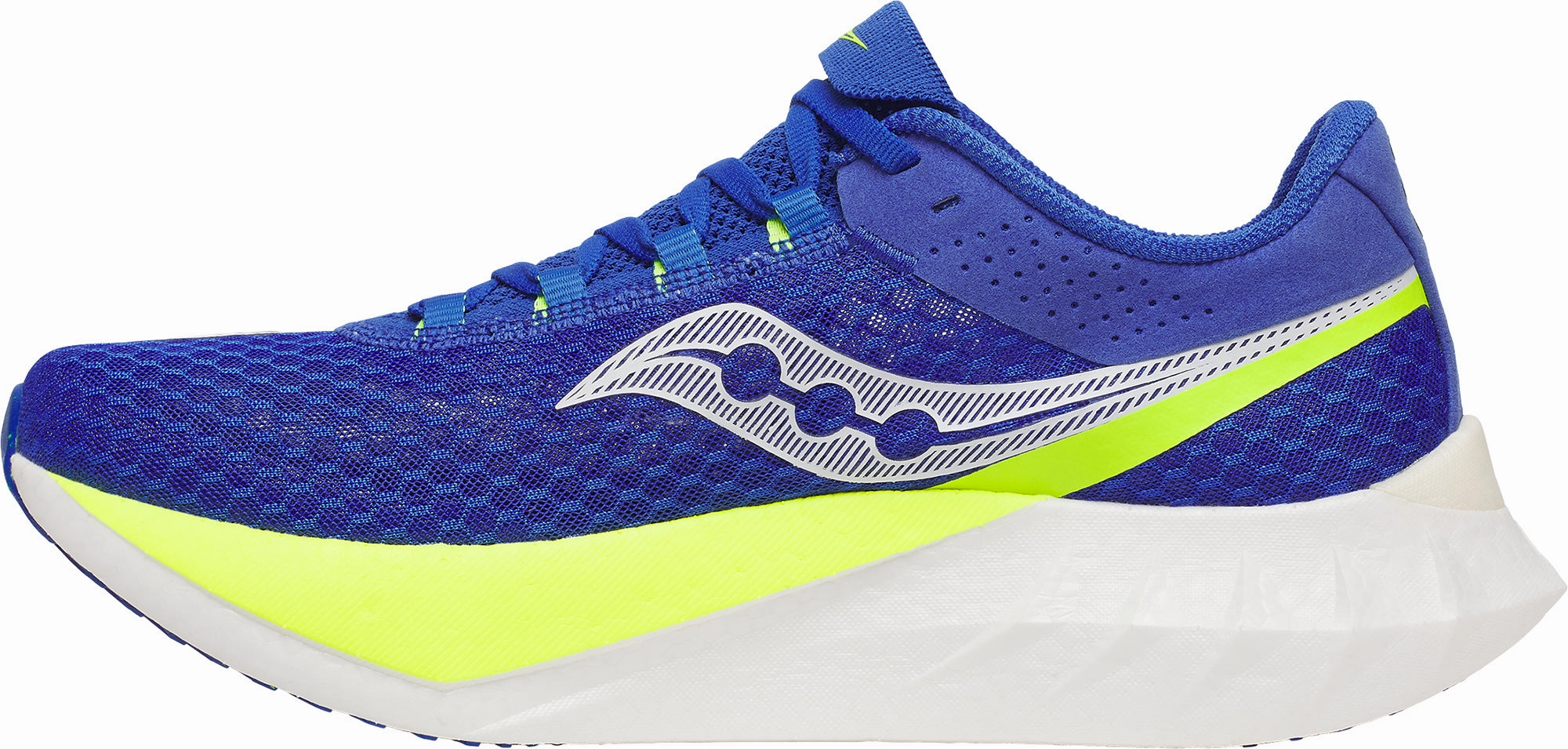 Saucony Endorphin Pro 4 Mens Running Shoes - Blue Noise reduction Padded collar design