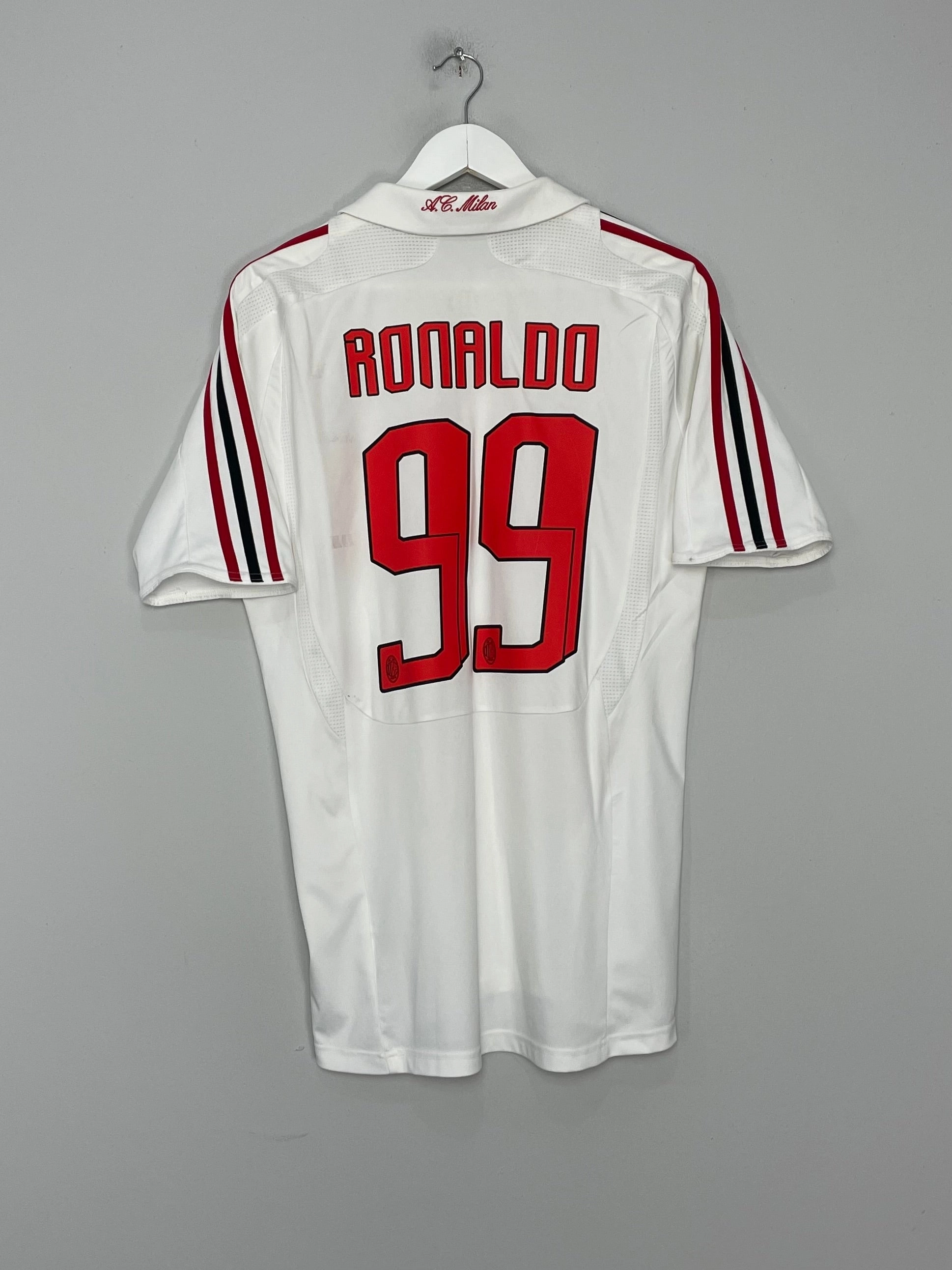 2007/08 AC MILAN RONALDO #99 AWAY SHIRT (M) ADIDAS Quick Release Zipper Features