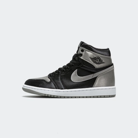 Womens Air Jordan 1 Retro - Black/Medium Grey-White Busy Days