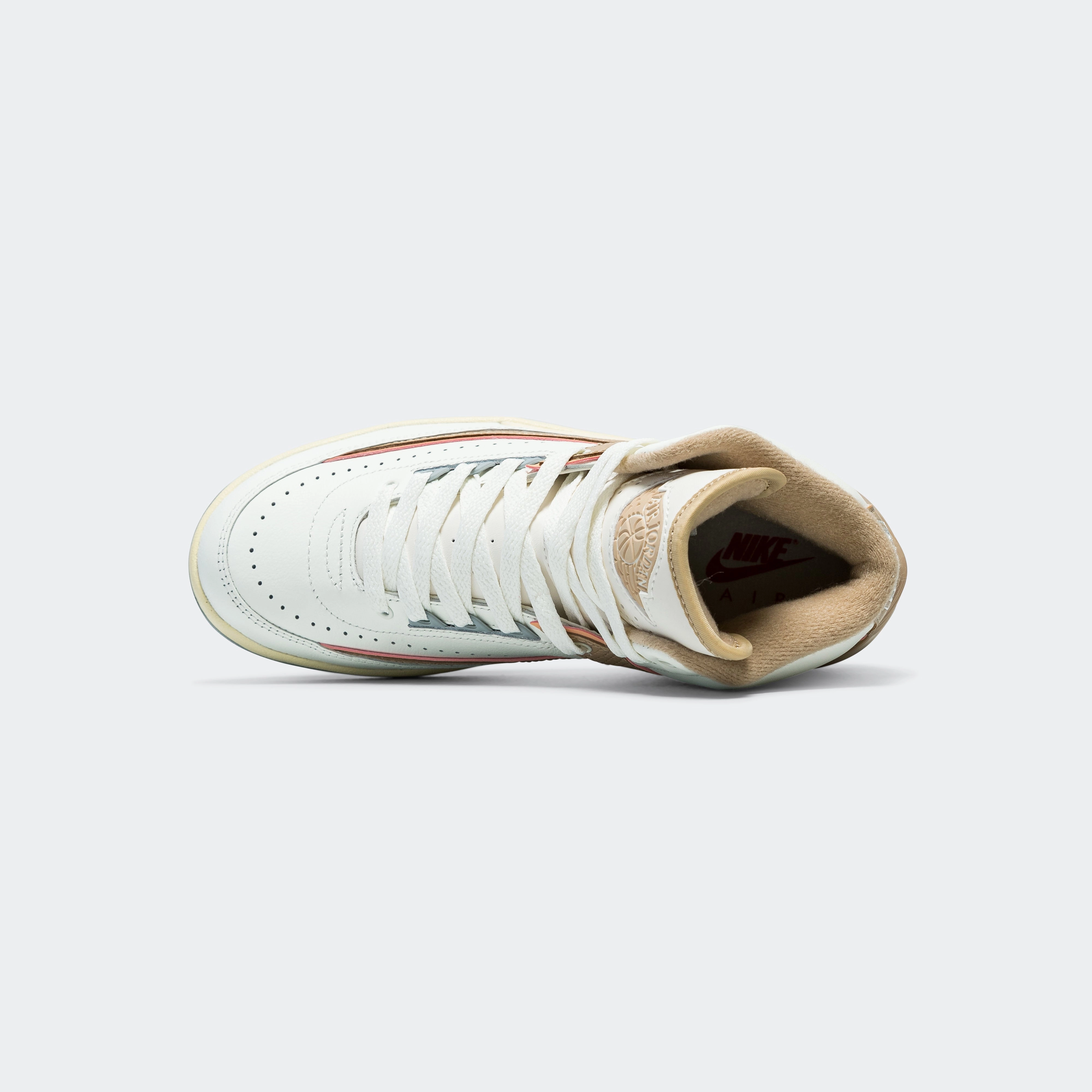 Womens Air Jordan 2 Retro - Sail/Desert-Sunrise Haze-Muslin Hygienic Footbed Coating