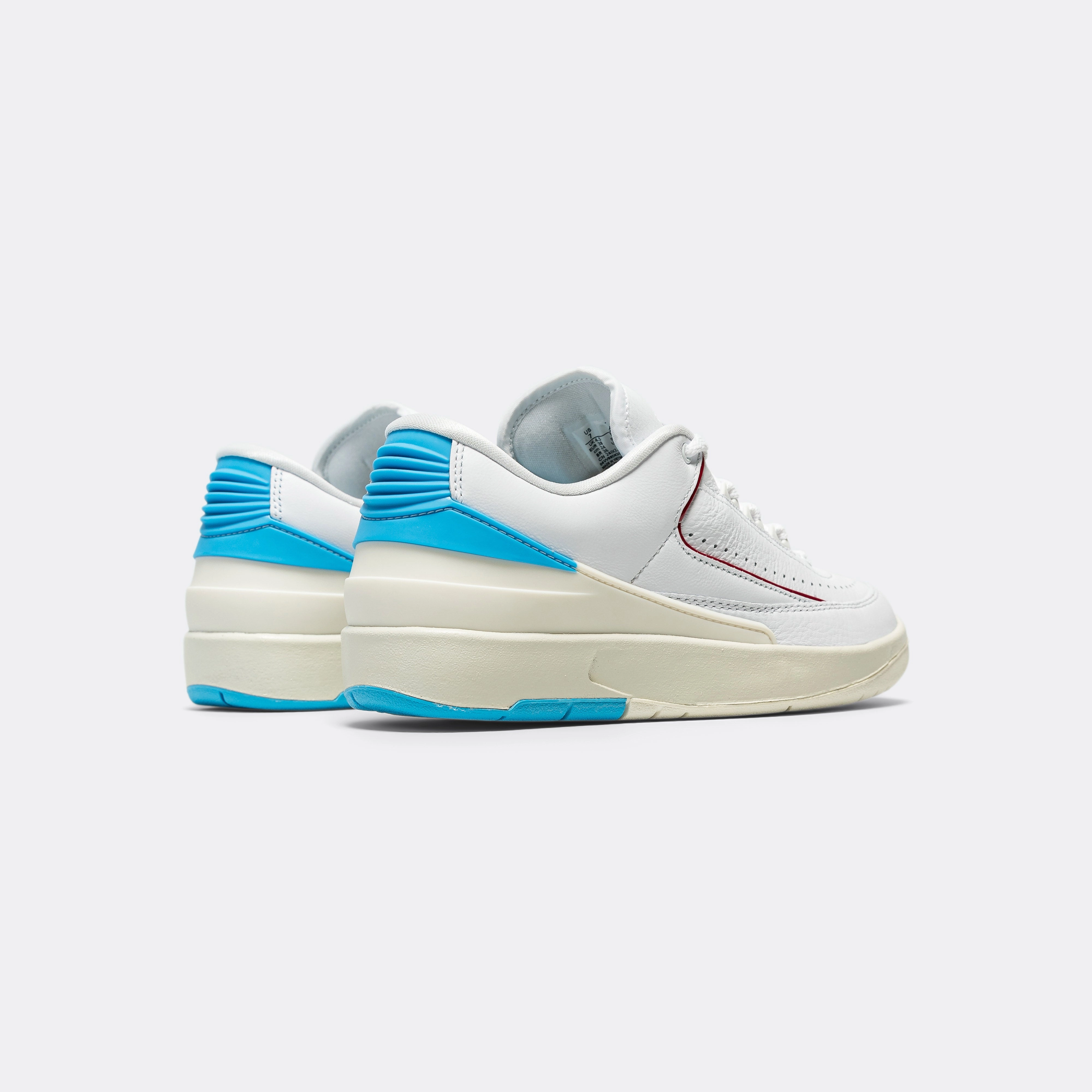 Comfort Upper Material Dynamic Comfort Womens Air Jordan 2 Retro Low - White/Gym Red-Dk Powder Blue-Sail