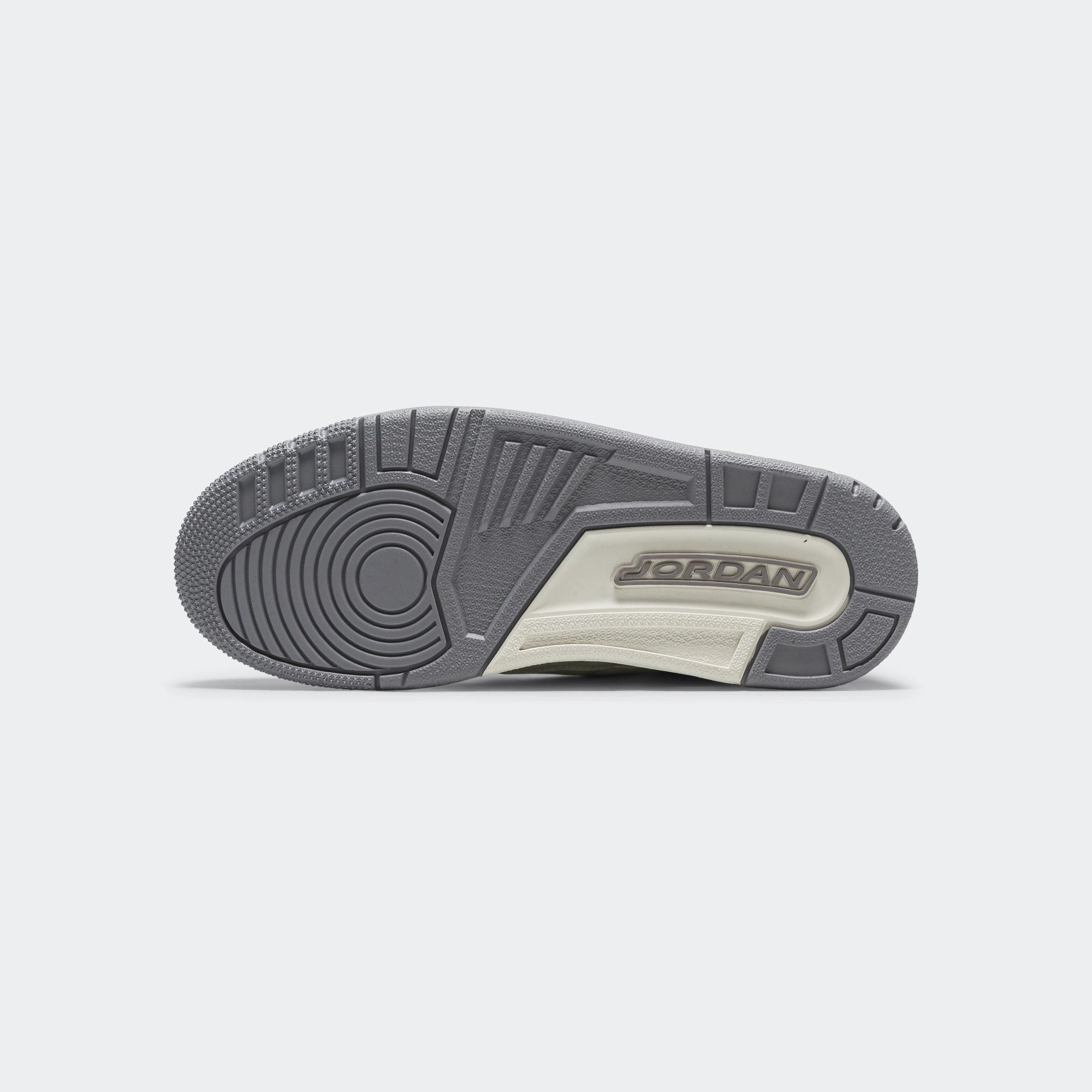 Womens Air Jordan 3 - Sail/Cement Grey-Metallic Silver Quick Ride Modern Motion