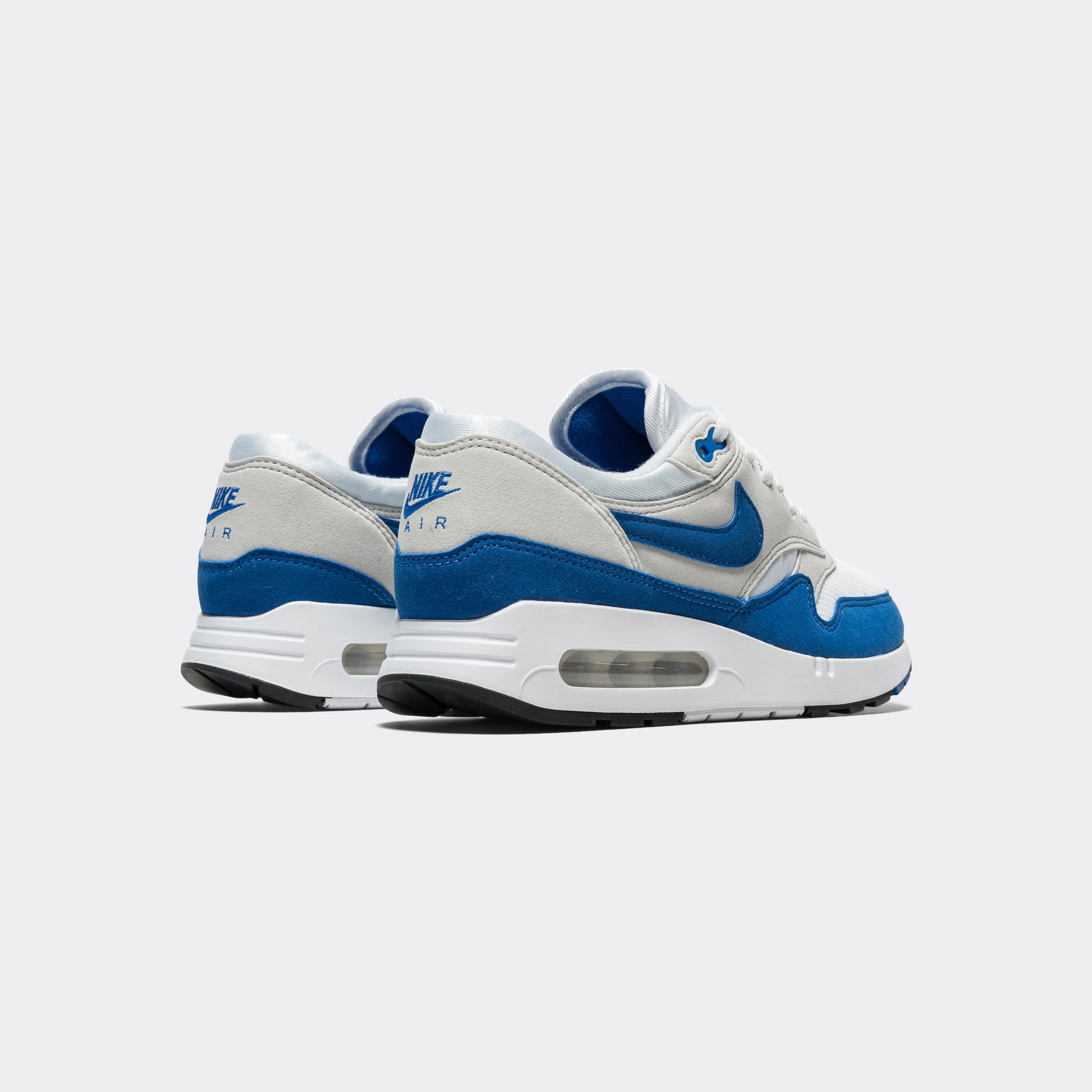 Womens Air Max 1 '86 OG - White/Royal Blue-Lt Neutral Grey-Black Memory Foam Footbed Balance Walk