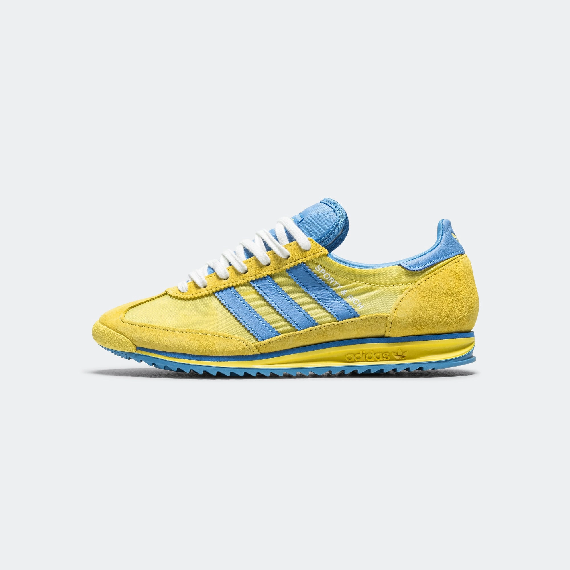 Bold Color Scheme Elastic Lace Closure Womens SL72 x Sporty & Rich - Light Yellow/Real Blue-Footwear White