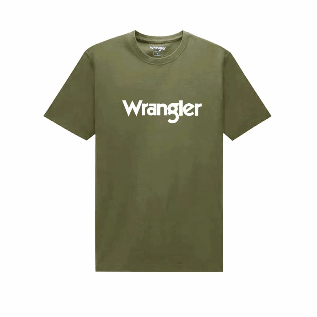 Wrangler Army Green T shirt Perfect for Travel Holiday Style Trend