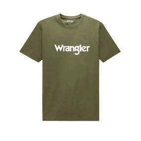 Wrangler Army Green T shirt Perfect for Travel Holiday Style Trend