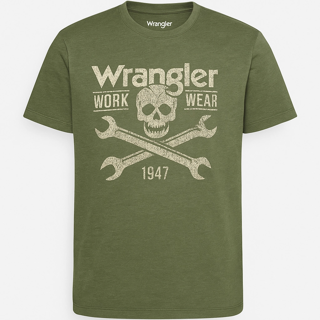 Chill Comfort Quick Fit Stretch Wrangler Green Men T shirt