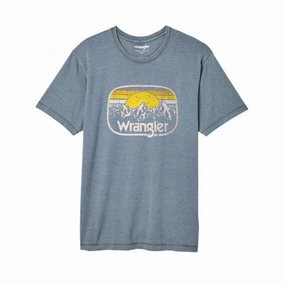 Wrangler Men Blue T shirt Vintage Style Cozy And Warm
