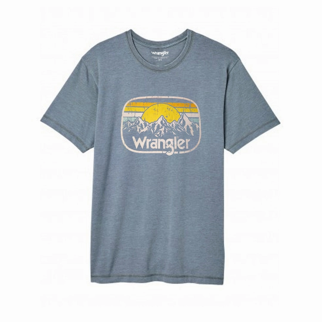 Wrangler Men Blue T shirt Vintage Style Cozy And Warm