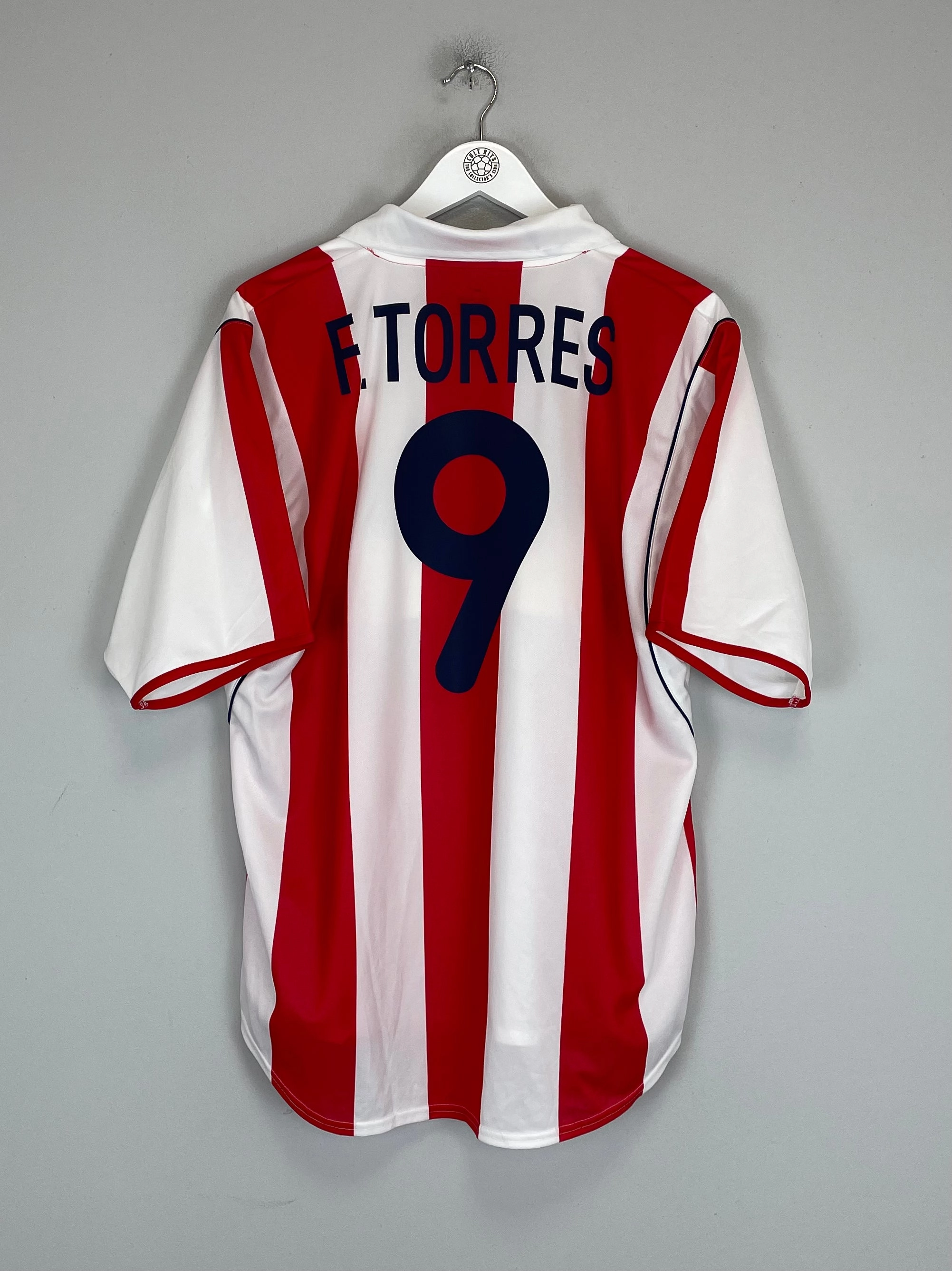 2001/02 ATLETICO MADRID F.TORRES #9 *MINT* HOME SHIRT (L) NIKE Anytime Layer Light Reflective Trim Accent