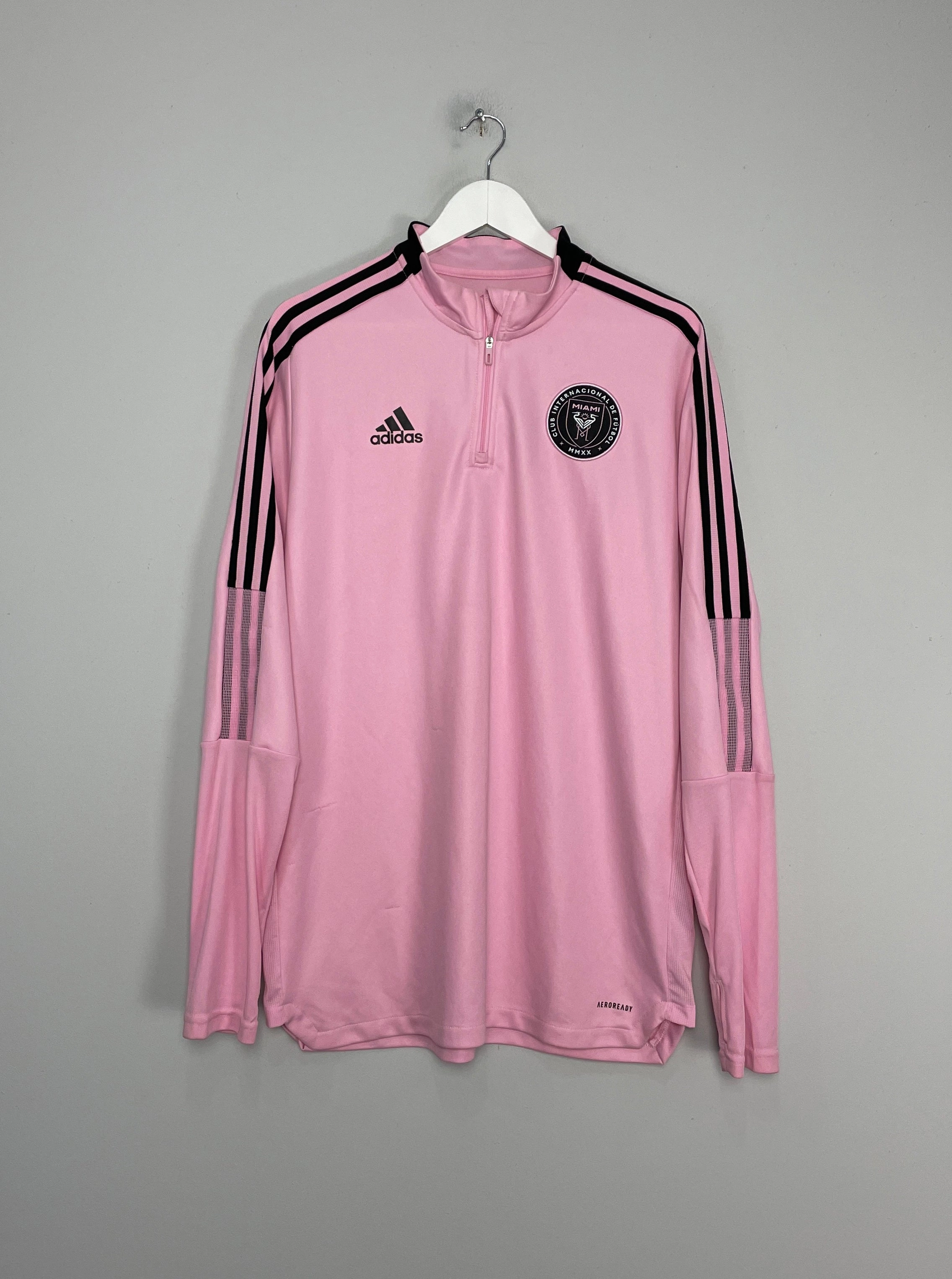 2020/21 INTER MIAMI 1/4 ZIP TOP (XL) ADIDAS Sustainable Dye Method Sweat Wicking Ribbing