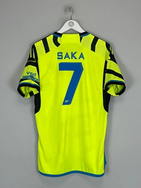 Double Layered Collar Thermal Barrier Interlock 2023/24 ARSENAL SAKA #7 AWAY SHIRT (M) ADIDAS